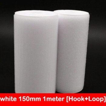 Cinta Textil 150mm con Gancho, Negra/Blanca