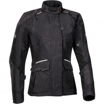 Veste moto femme Ixon Balder Lady noire avec tissu résistant à l'abrasion