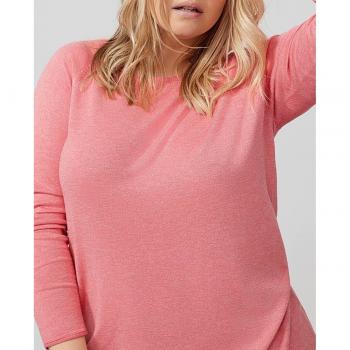 Jersey coral de mujer ONLY CARMAKOMA con manga larga y cuello redondo