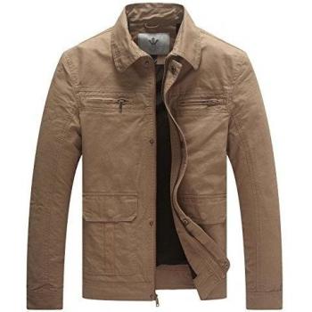 WenVen Men's Lapel Harrington Jacket