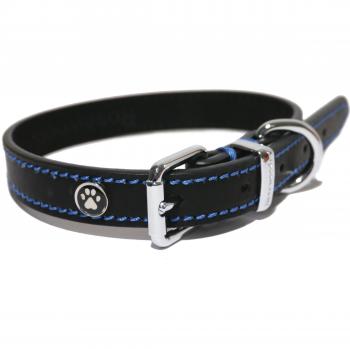 Collier de chien Rosewood en cuir noir – 45,7‑55,9 cm