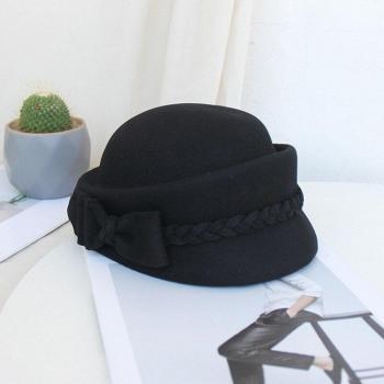 Braided Bow Fedora Hat
