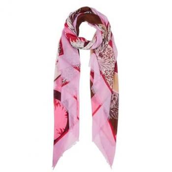 Foulard Liu Jo Sweet Leopard 90x180cm Lavanda Pastel