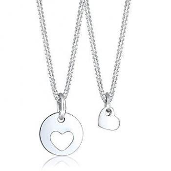 Collanina Cuore Madre e Figlio in Argento Sterling con Rifinitura Oro Rosa