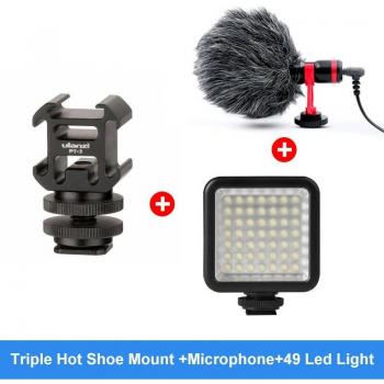 Vlog Video Mikrofon mit 112 LED Licht für Canon DSLR und DJI OSMO Mobile 2
