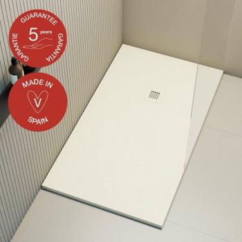 Ducha Extraplano Poalgi 100x140 Serie Hos Marfil Textura Pizarra C3