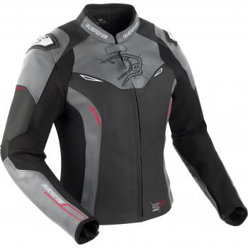 Bering Giacca Moto Donna Snap Nero-Grigio 42