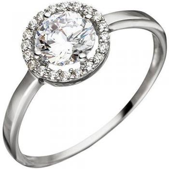 Goldstern Ring 333 Gold – Weißgold‑Eleganz mit 21 Zirkonia – 52