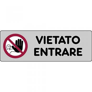 Cartelli segnaletici adesivi Vietato Entrare 150x50 mm