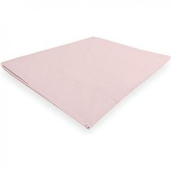 Drap plat rose 240 x 300 cm en percale de coton