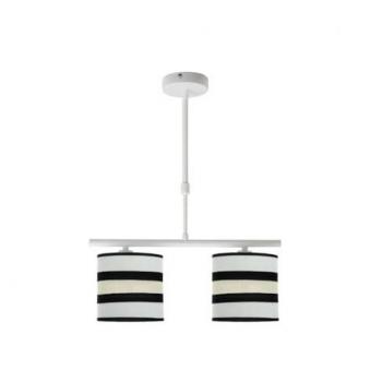 Lampe Karla 2×14 Blanc/Beige – Version Dimmer – Fabrilamp