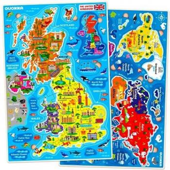 UK & Global Map Wood Puzzle Game