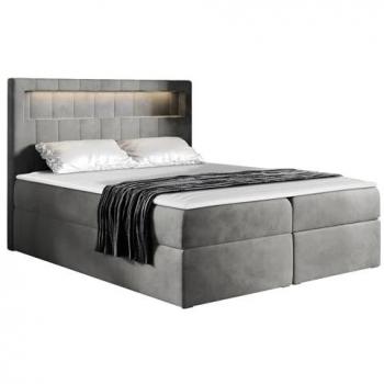 MIRJAN24 Boxspringbett Aspen, LED, Topper, Matratze, Kopfteil, zwei Bettkästen im Standard