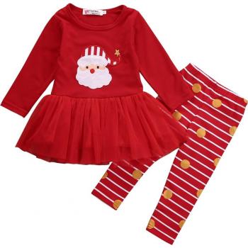 Robe longue ludique Pudcoco Noël pour bébés filles