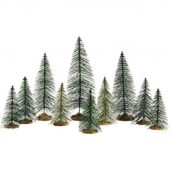 Lemax Needle Pine Trees Set Of 10