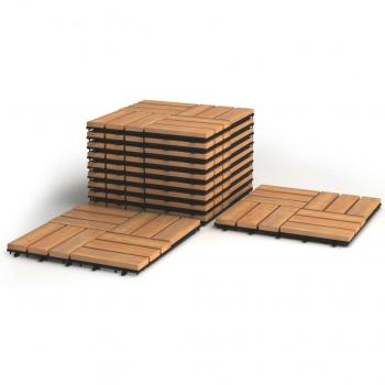 Pack 10 Dalles Terrasse Acacia Marron 30,5 × 30,5 × 2,5 cm – Coast