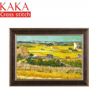 KAKA borduurset met gedrukt patroon, 11CT-5D canvas, landschap CKS0024