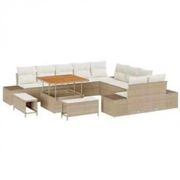 Ensemble de Canapé de Jardin en Rattan Poly 13 pcs