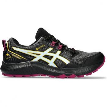 Zapatillas de trail running para mujer Asics Gel-Sonoma 7 GTX, color negro, blanco y amarillo, talla 36