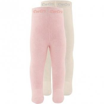 Collant termici uni rosa/latte 2-pack