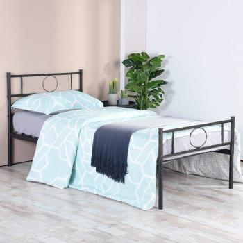 Lit Enfant Design Métallique 90x190cm, Noir