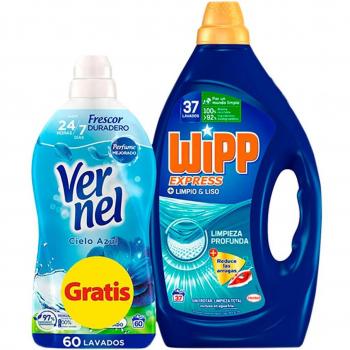 Wipp Express Gel Limpio Liso 37 lavados + Suavizante Vernel 60 lavados