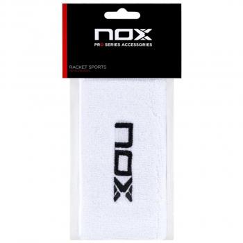 Muñequeras Nox Largas en Blister Blanco-Black, 2 Unidades