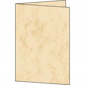 Cartes en carton marbré beige A5, 185 g/m2, paquet de 25