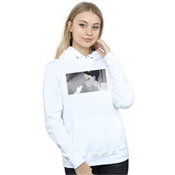 Disney Women’s Princess & Frog Kissing Hoodie – 2XL, White