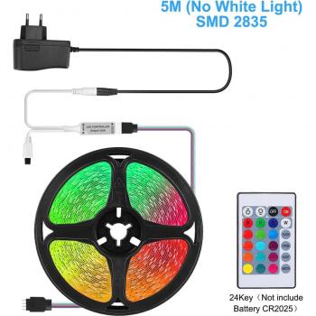 Ruban LED RGB 12V SMD 5050 2835 flexible 5M 10M avec télécommande pour rétro-éclairage