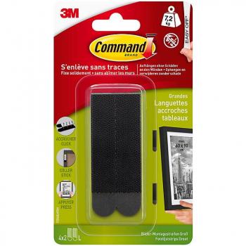 Pack de 8 languettes adhésives Command pour tableaux, noir