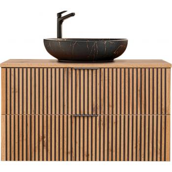Mobile Bagno con Lavabo 100cm Gaia Marrone/Nero
