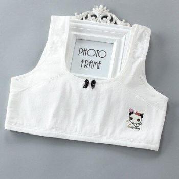 Cartoon Print Tube Top Bra for Developmental Period