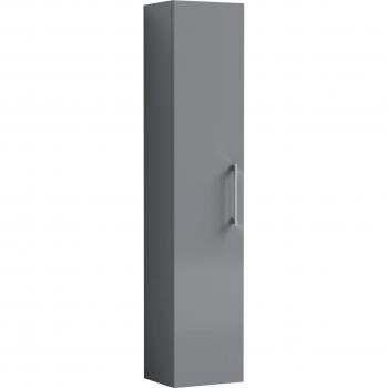 Nuie Arno Single Door Tall Wall Hung Storage Unit | Satin Grey | MDF | 300mm