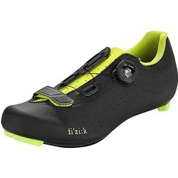 Fizik Tempo R5 Unisex Fahrradschuhe, Schwarz und Neongelb, 42