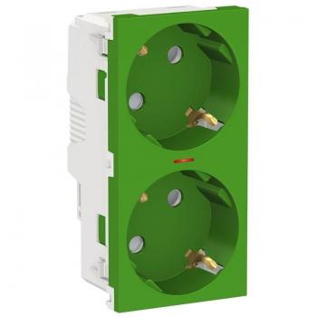 Toma schuko doble con Piloto LED Schneider NU306706AS