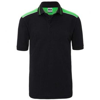 James and Nicholson Men's Workwear Level 2 Polo (4XL) (Black/Lime Green)