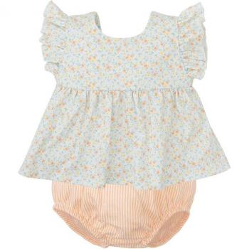 Jesusito Floral Bebé: Bloomer y Top Rayado