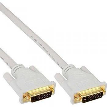 Câble DVI-D 2 m Blanc/or