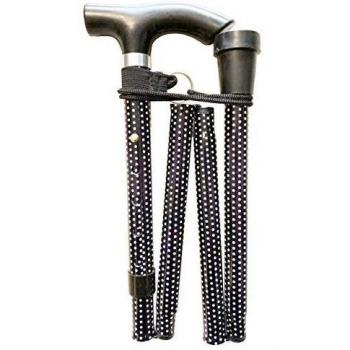 Life Healthcare Collapsible Walking Stick, Polka Dot Design, 33-37 Inches