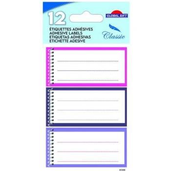 Multi-Purpose Pink Spiral Note Labels – 12 Piece School Adhesive Pack