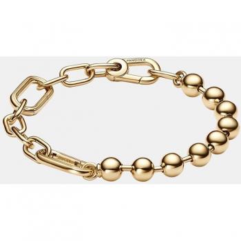Pandora Edelstahlarmband Metallperlen und Gliederkettenarmband von PANDORA ME, vergoldet