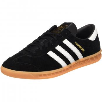 Adidas Hamburg, Scarpe da Ginnastica Basse Unisex – Adulto, Nero (Core Black/Ftwr White/Gum), 43 1/3 EU