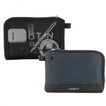 Pochette Mobilis Unisexe Noir‑Bleu