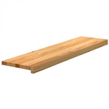 Oak Wood Stair Treads Light Brown 100x25x2 cm Set of 4