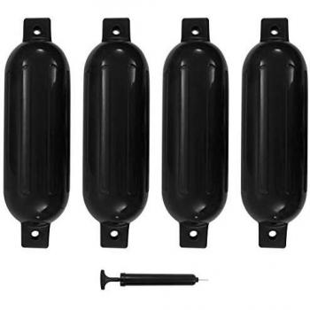 Black Boat Fenders 4 pcs 51x14 cm PVC