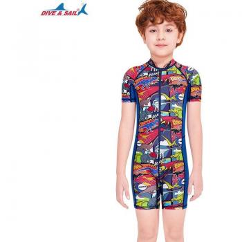 Maillot de baño una pieza niño con mangas y protección UV