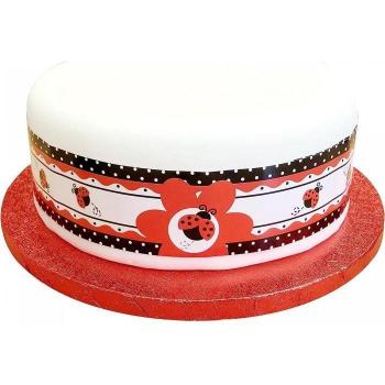 Anniversary Huis Lieveheersbeestje Taartversiering Rood/Wit Één Formaat