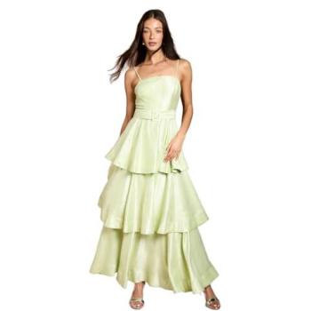 Sage Dreambelt Tiered Satin Maxi for Women