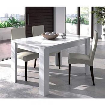 Table à manger extensible DMORA blanche brillante 140/190 x 78 x 90 cm
